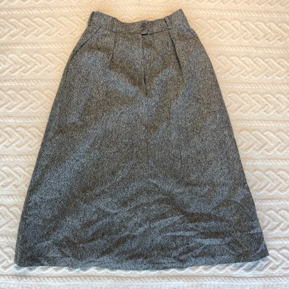 VTG CAROLINE ROHMER Paris Tweed Wool SKIRT Size XS Made in France - Picture 1 of 10